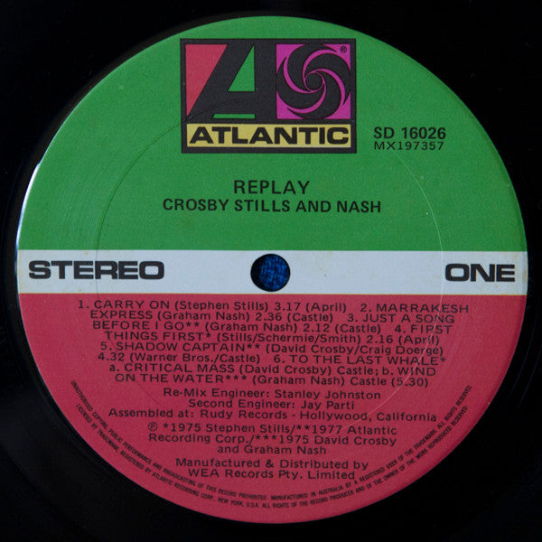 Crosby, Stills & Nash : Replay (LP, Comp)