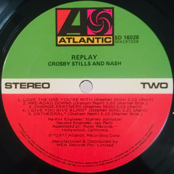 Crosby, Stills & Nash : Replay (LP, Comp)