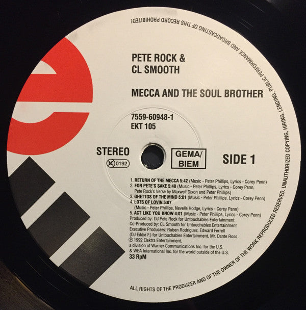 Pete Rock & CL Smooth* : Mecca And The Soul Brother (2xLP, Album, RE)