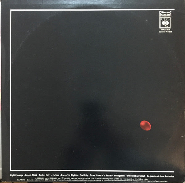 Weather Report : Night Passage (LP, Album)