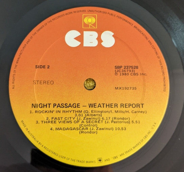 Weather Report : Night Passage (LP, Album)
