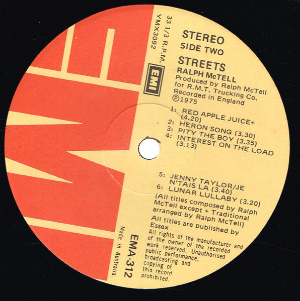Ralph McTell : Streets (LP, Album, Gat)