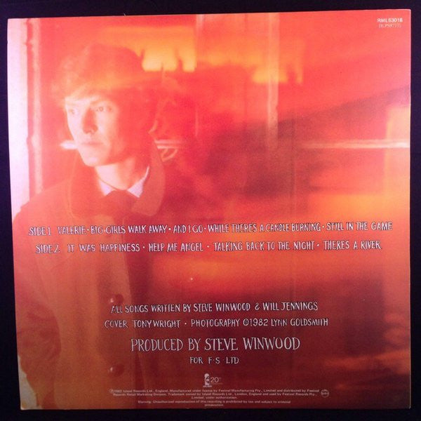 Steve Winwood : Talking Back To The Night (LP, Album)
