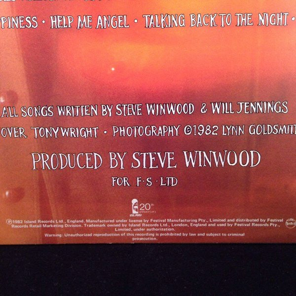 Steve Winwood : Talking Back To The Night (LP, Album)