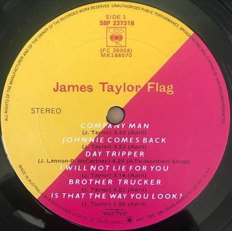 James Taylor (2) : Flag (LP, Album, Gat)