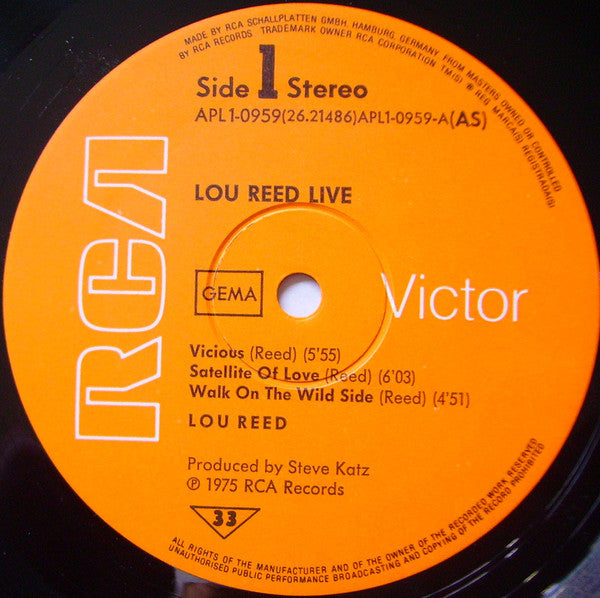 Buy Lou Reed : Lou Reed Live (LP, Album) Online for a great price
