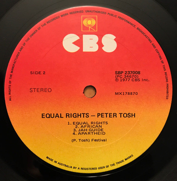 Peter Tosh : Equal Rights (LP, Album)
