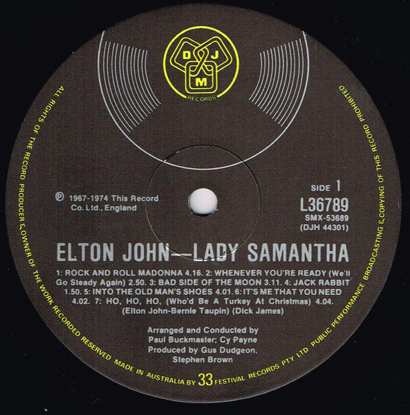 Elton John : Lady Samantha (LP, Comp)