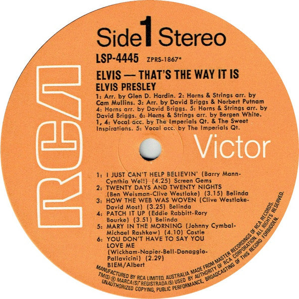 Elvis* : That's The Way It Is (LP, Album)