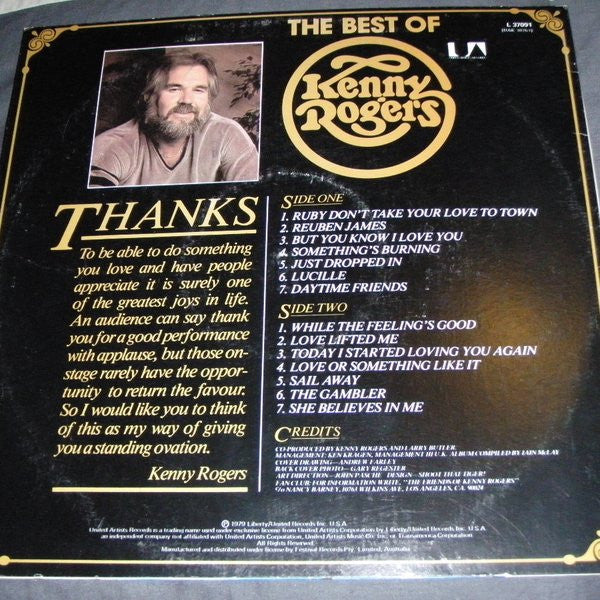 Kenny Rogers : The Best Of Kenny Rogers (LP, Comp)