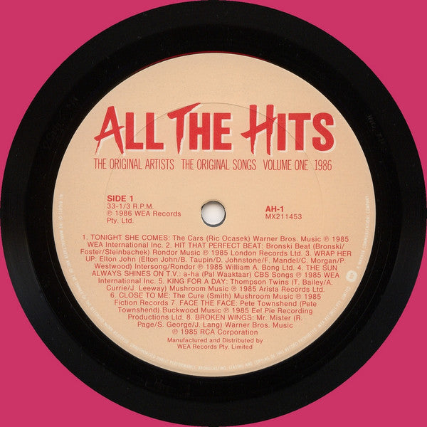 Various : All The Hits - The Original Artists - The Original Songs - Volume One 1986 (LP, Comp)
