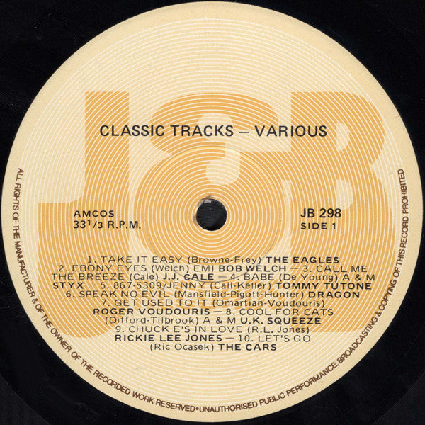 Various : Classic Tracks Volume One (LP, Comp)