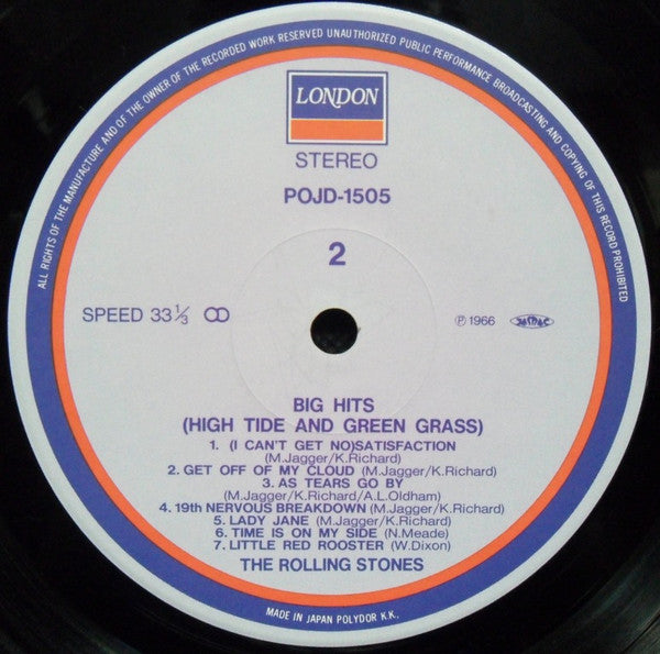 The Rolling Stones : Big Hits (High Tide And Green Grass) (LP, Comp)