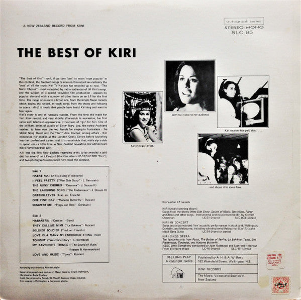 Kiri Te Kanawa : The Best Of Kiri (LP)