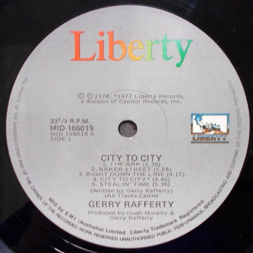 Gerry Rafferty : City To City (LP, Album, RE)