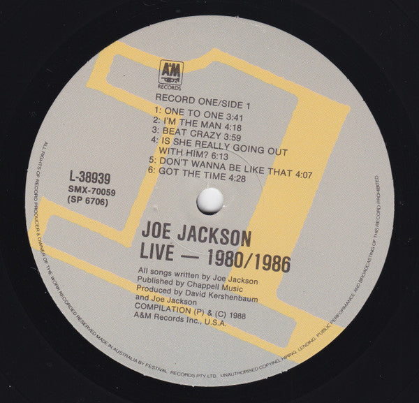 Joe Jackson : Live 1980/86 (2xLP, Album)