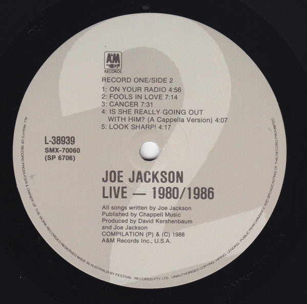 Joe Jackson : Live 1980/86 (2xLP, Album)
