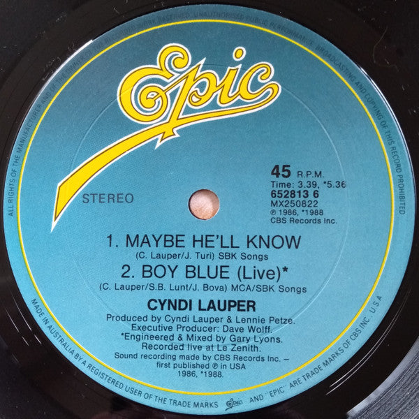 Cyndi Lauper : Hole In My Heart (All The Way To China) (12", Single)