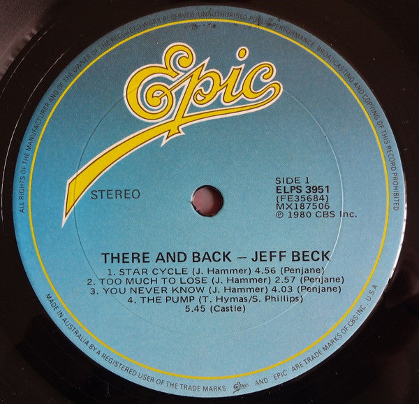 Jeff Beck : There & Back (LP, Album)