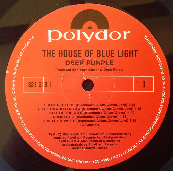 Deep Purple : The House Of Blue Light (LP, Album)
