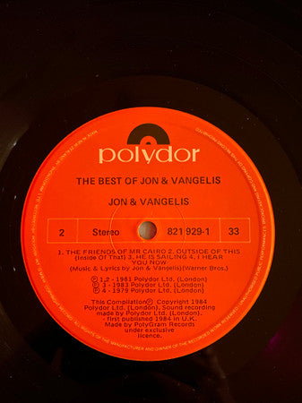 Jon And Vangelis* : The Best Of Jon And Vangelis (LP, Comp)