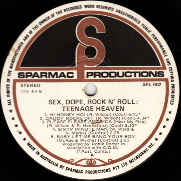 Daddy Cool (5) : Sex, Dope, Rock'n'Roll: Teenage Heaven (LP, Album)