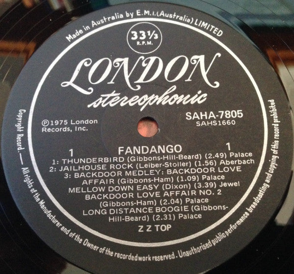 ZZ Top : Fandango! (LP, Album)