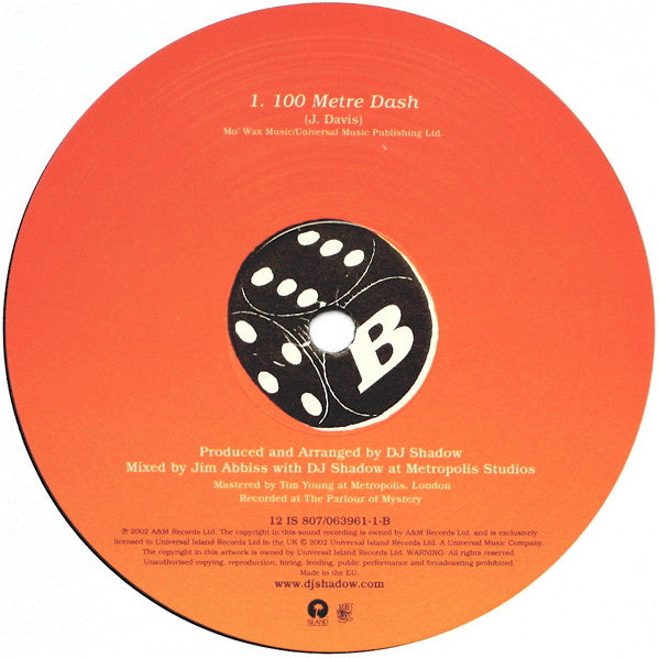 DJ Shadow : Six Days (12", Single)