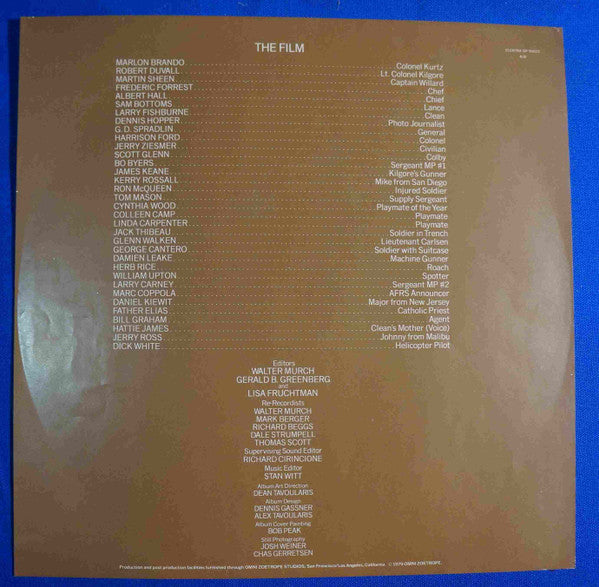 Carmine Coppola & Francis Coppola* : Apocalypse Now - Original Motion Picture Soundtrack (2xLP, Gat)