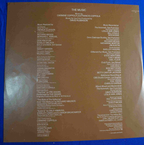 Carmine Coppola & Francis Coppola* : Apocalypse Now - Original Motion Picture Soundtrack (2xLP, Gat)