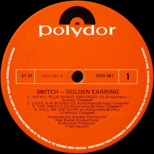 Golden Earring : Switch (LP, Album)