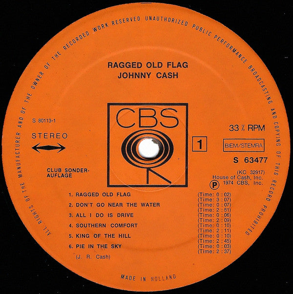 Johnny Cash : Ragged Old Flag (LP, Album, Club)