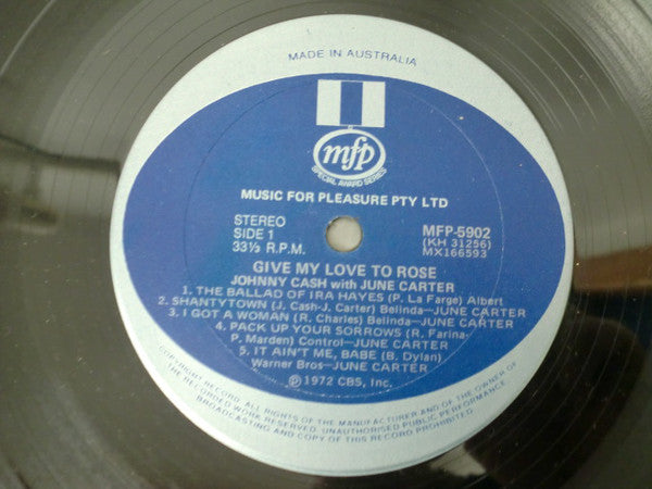 Johnny Cash With June Carter : Give My Love To Rose (LP, Comp)
