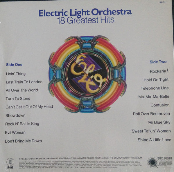 Electric Light Orchestra : 18 Greatest Hits (LP, Comp)