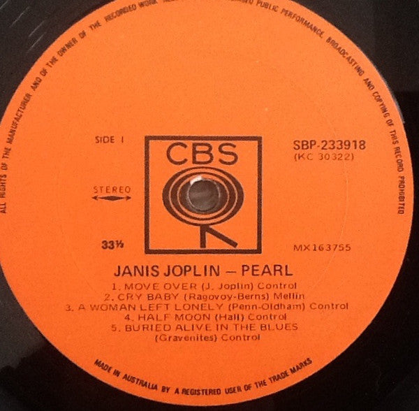 Janis Joplin : Pearl (LP, Album)