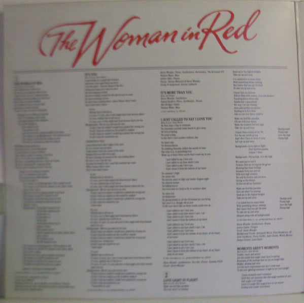 Stevie Wonder : The Woman In Red (Selections From The Original Motion Picture Soundtrack) (LP, Album, Gat)