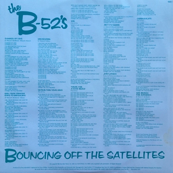 The B-52's : Bouncing Off The Satellites (LP, Album)