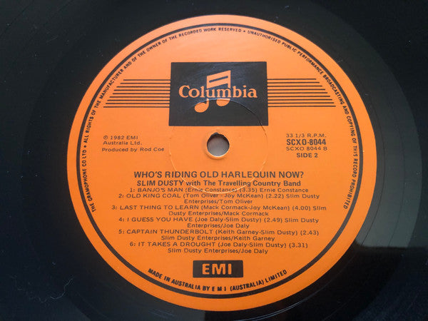 Slim Dusty : Who's Riding Old Harlequin Now (LP, Album)