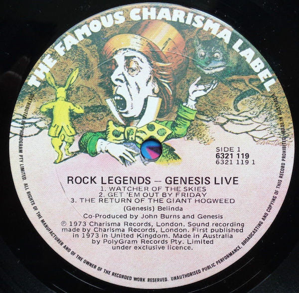 Genesis : Genesis Live (LP, Album, RE)