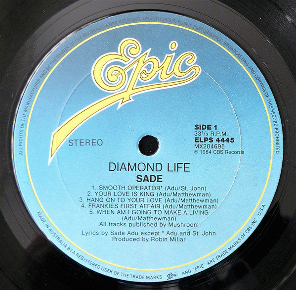 Sade : Diamond Life (LP, Album, RE, Gat)