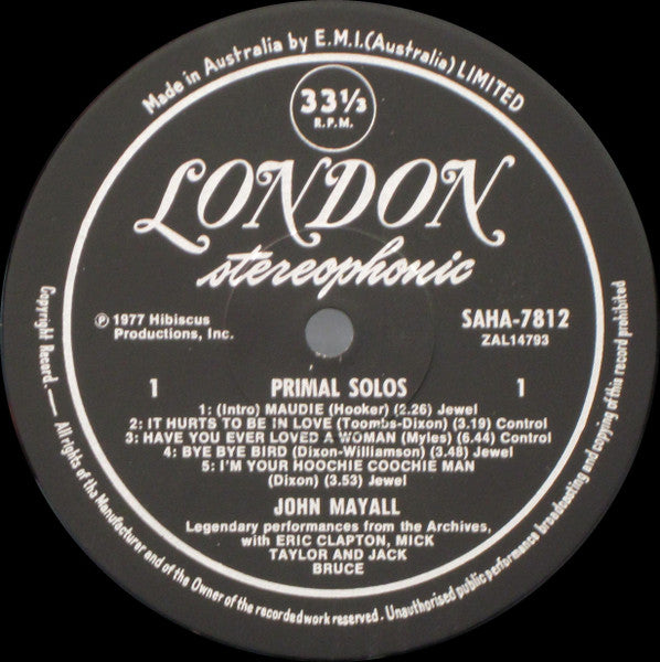 John Mayall : Primal Solos (LP, Album)