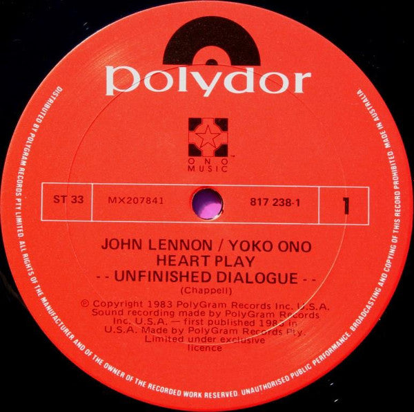 John Lennon & Yoko Ono : Heart Play: Unfinished Dialogue (LP)