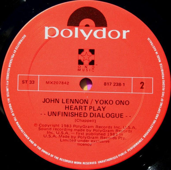 John Lennon & Yoko Ono : Heart Play: Unfinished Dialogue (LP)