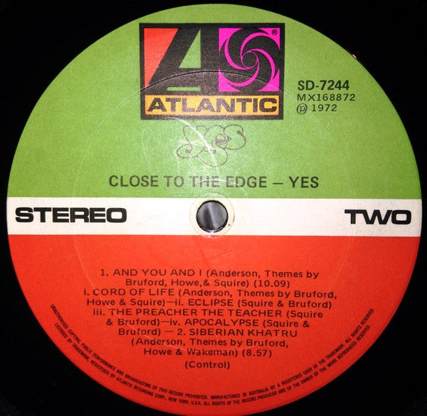 Yes : Close To The Edge (LP, Album, Gat)