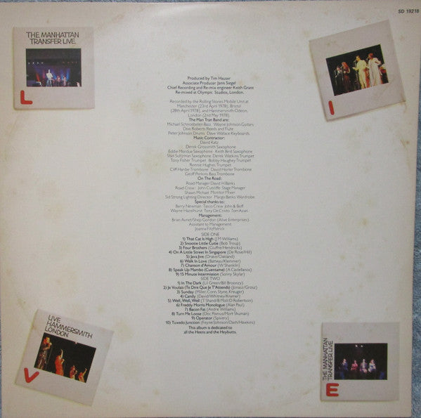 The Manhattan Transfer : Live (LP, Album)