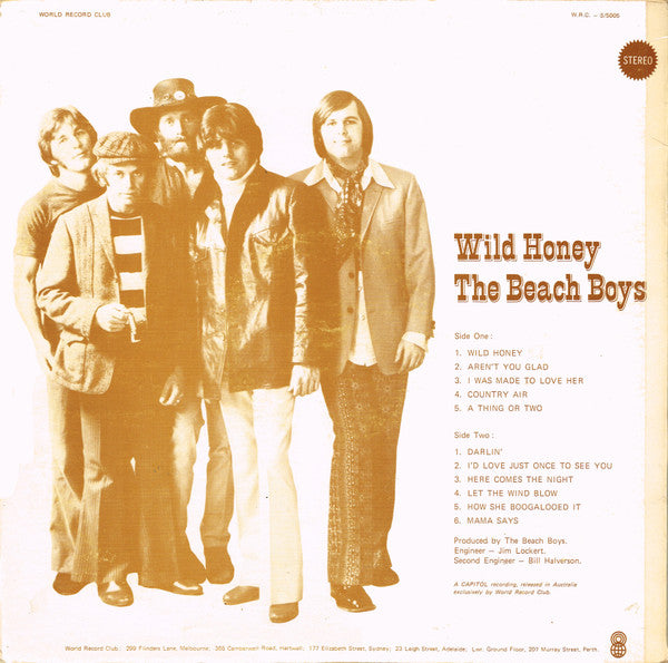 The Beach Boys : Wild Honey (LP, Album, Club)