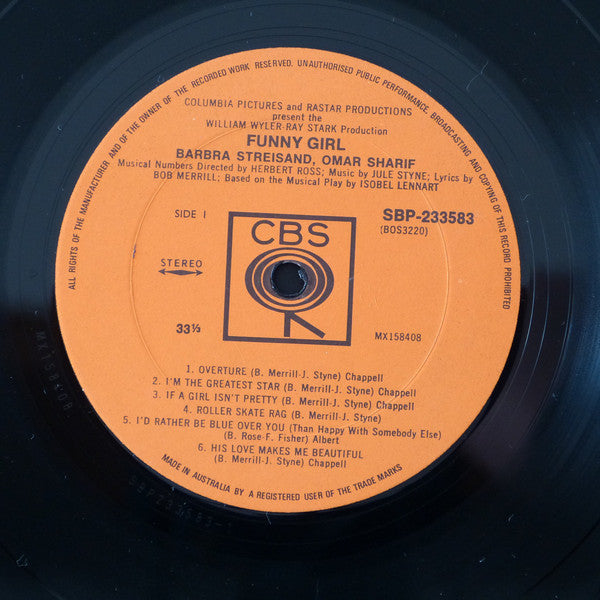 Jule Styne / Barbra Streisand / Omar Sharif : Funny Girl (The Original Sound Track Recording) (LP, Album)