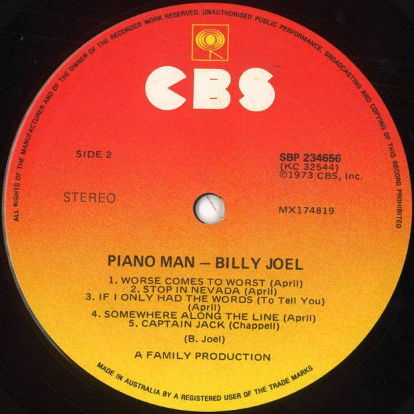 Billy Joel : Piano Man (LP, Album, RE)