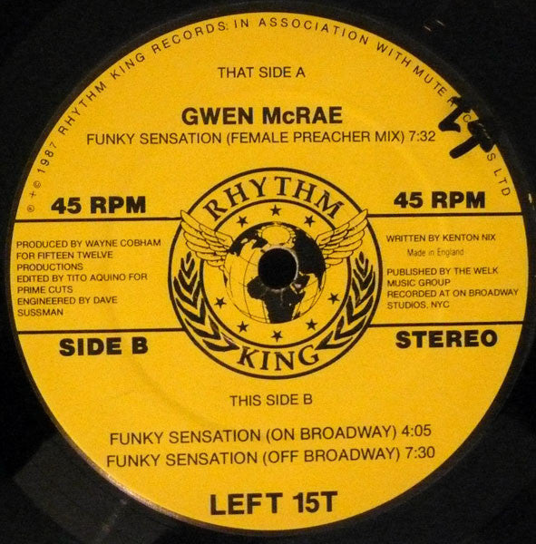 Gwen McRae* : Funky Sensation '87 (Female Preacher Mix) (12")