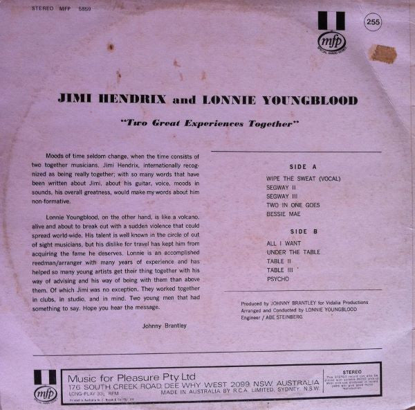 Jimi Hendrix and Lonnie Youngblood : Together (LP, Album)